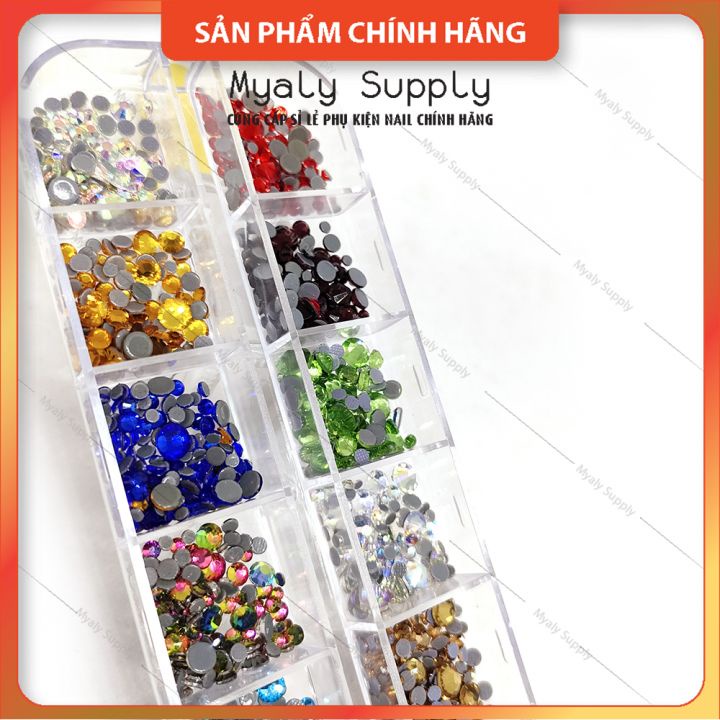Đá Chân Keo Mix Size Mix 12 Màu Gắn Móng Nail 1449