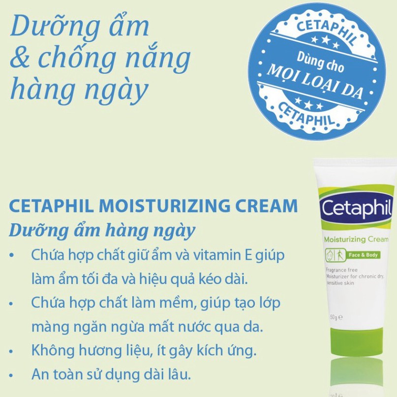 Cetaphil Moisturising Cream – Kem dưỡng ẩm toàn thân 50g
