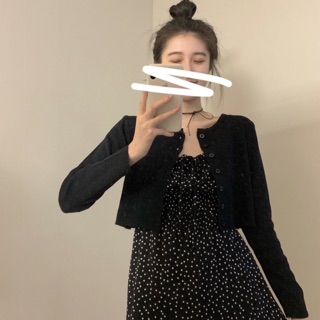 Set váy hoa cúc + áo cadigan