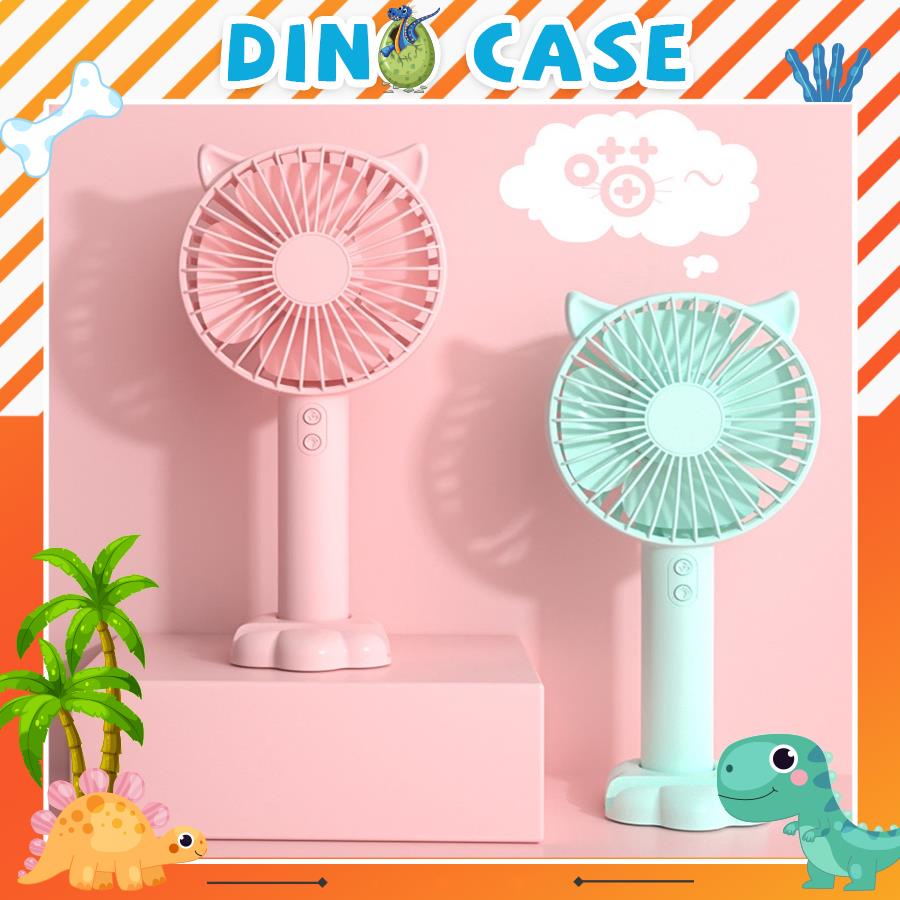 Quạt mini cầm tay tiện dụng handy fan 3 tốc độ gió tai mèo cao cấp N10 có đèn led pin 1200mah