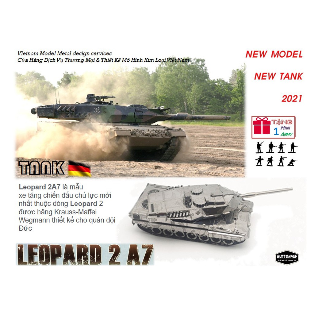 Mô Hình Lắp Ráp 3d Xe Tăng Leopard 2A7 - Đức