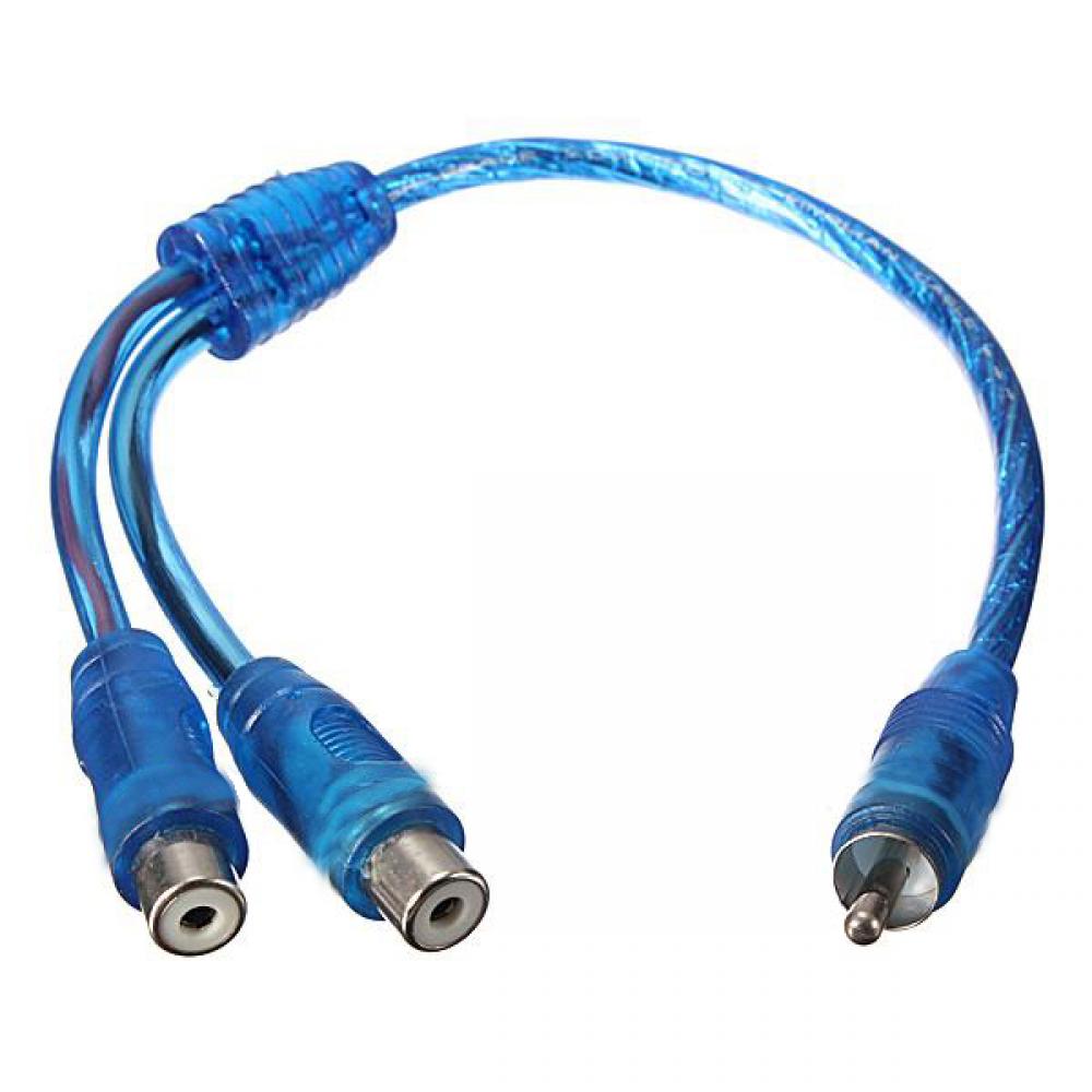 ☆YOLA☆ Hot Audio Cable New Splitter Stereo Connector Y Adapter Sale Wire  Blue Practical 1 RCA Male To 2 Female