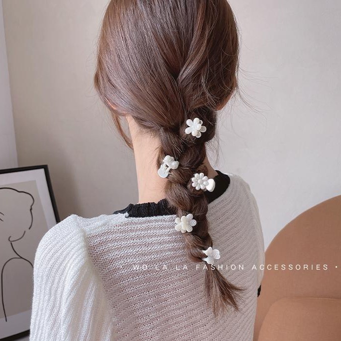 Kẹp tóc đính hạt ngọc trai giả phong cách retro Hàn Quốc dành cho nữ