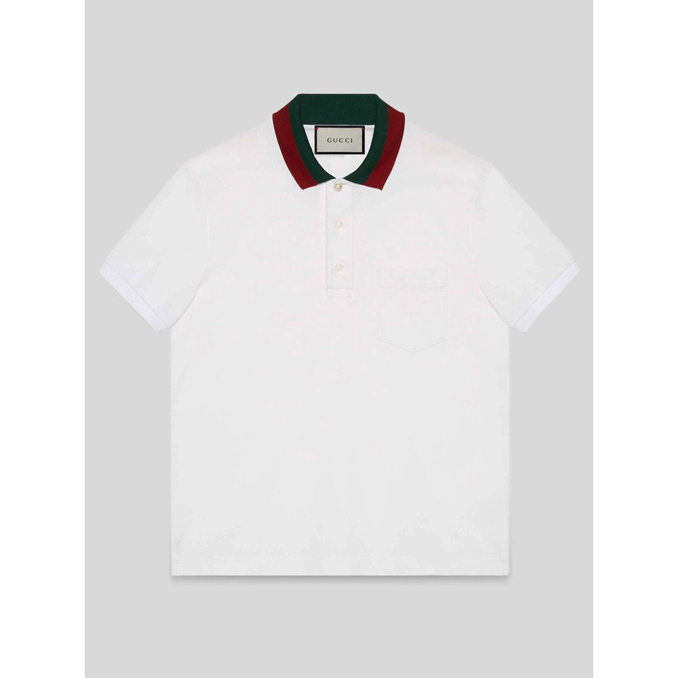 Áo thun Nam Nữ ⚡ FREESHIP ⚡ Áo Polo Unisex Cổ bẻ Gucci basic phối cổ túi ngực – District 13 !