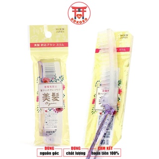 Lược gấp bỏ túi Bigami Nhật Bản thiết kế thông minh với răng lược tròn giảm hư tổn tóc - SKU: 4900662504884