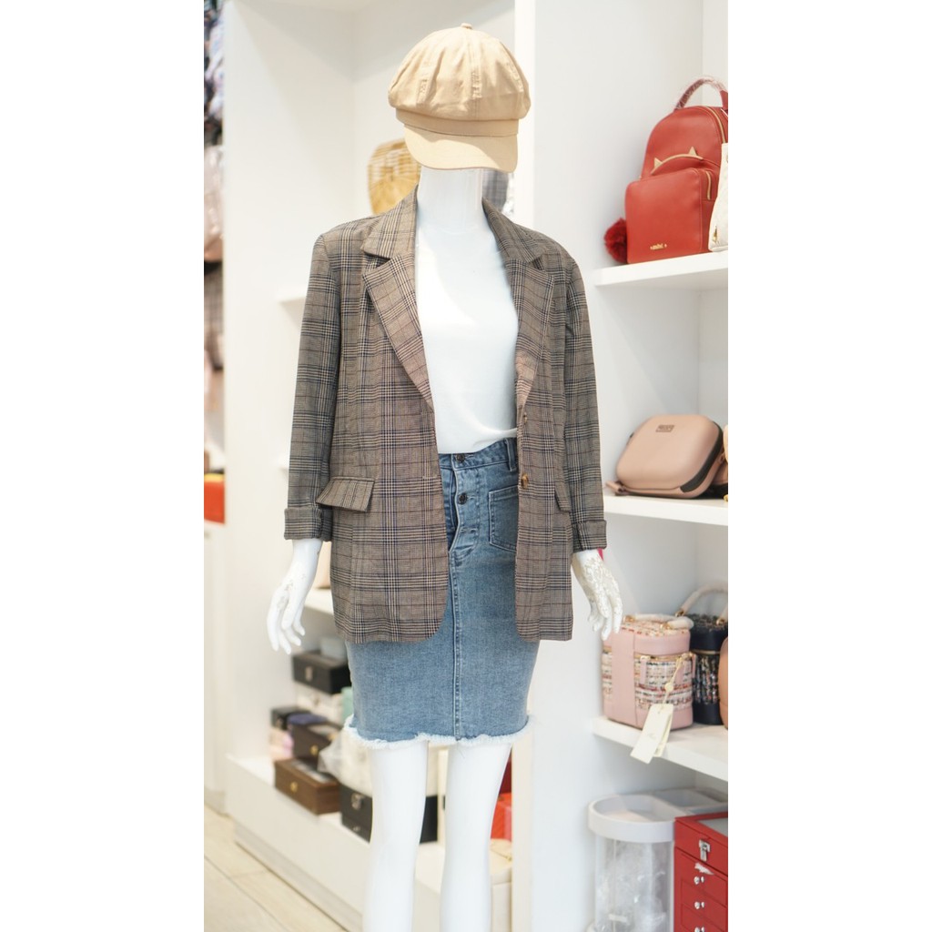 Blazer Caro Dáng Dài 061