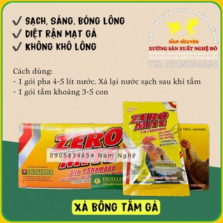 [Mã PET20K giảm 20K đơn 250K] GÓI XÀ BÔNG TẮM GÀ - ZERO MITE - DIỆT MẠT