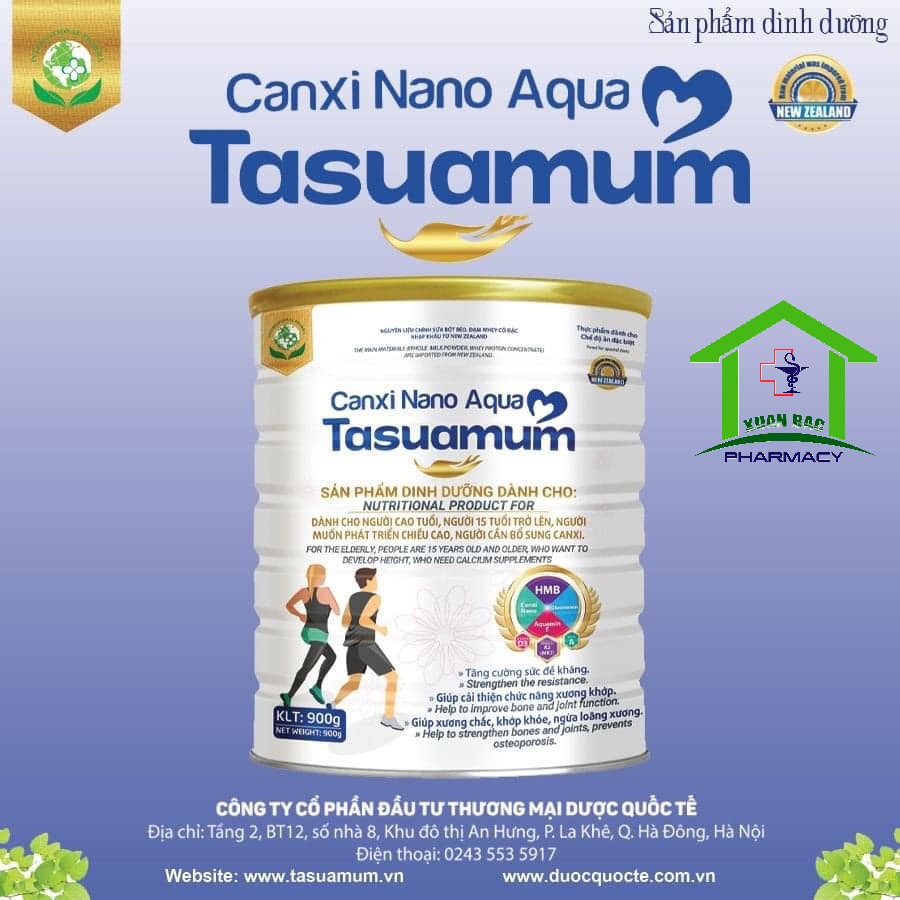 ✅ Sữa bột Canxi Nano Aqua Tasuamum 900G/ 400G Sữa canxi cho người già, tăng chiều cao cho trẻ >15 tuổi