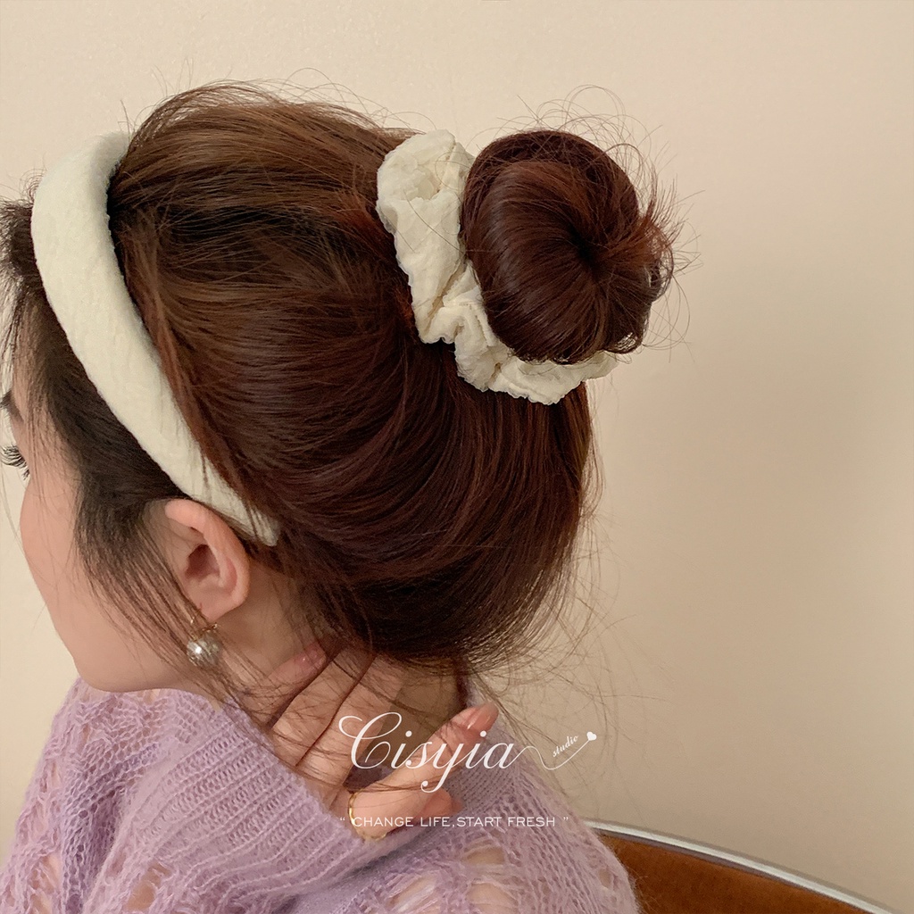 iF YOU Dây Cột Tóc Scrunchies Màu Kẹo Thiết Kế Tinh Tế Cho Nữ