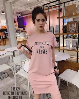 đầm suông in chữ net