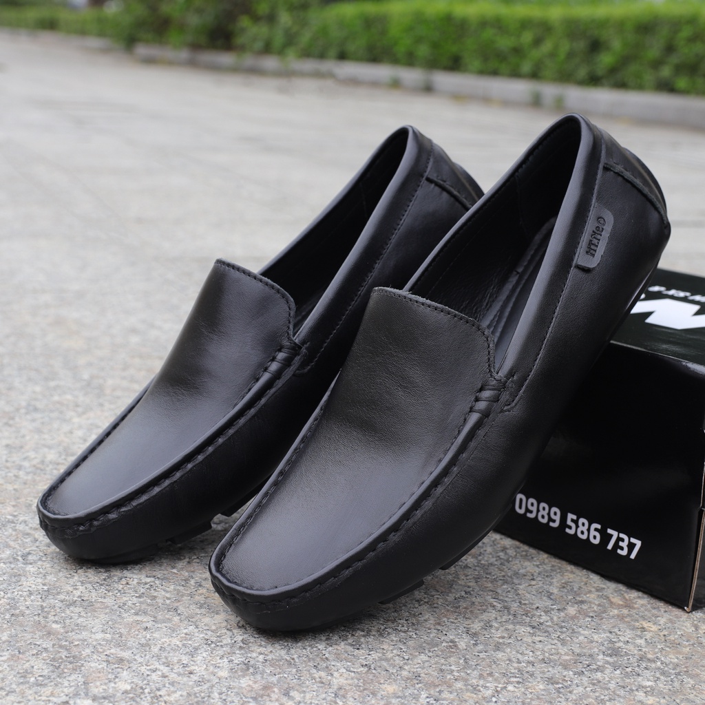 Giày mọi nam da bò cao cấp, giày lười nam da bò đế âm may chắc chắn - HT.NeO3865