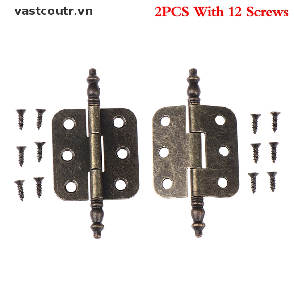 Set 2 Bản Lề 6 Lỗ Bằng Đồng Cổ Điển Cho Đồ Nội Thất Tủ