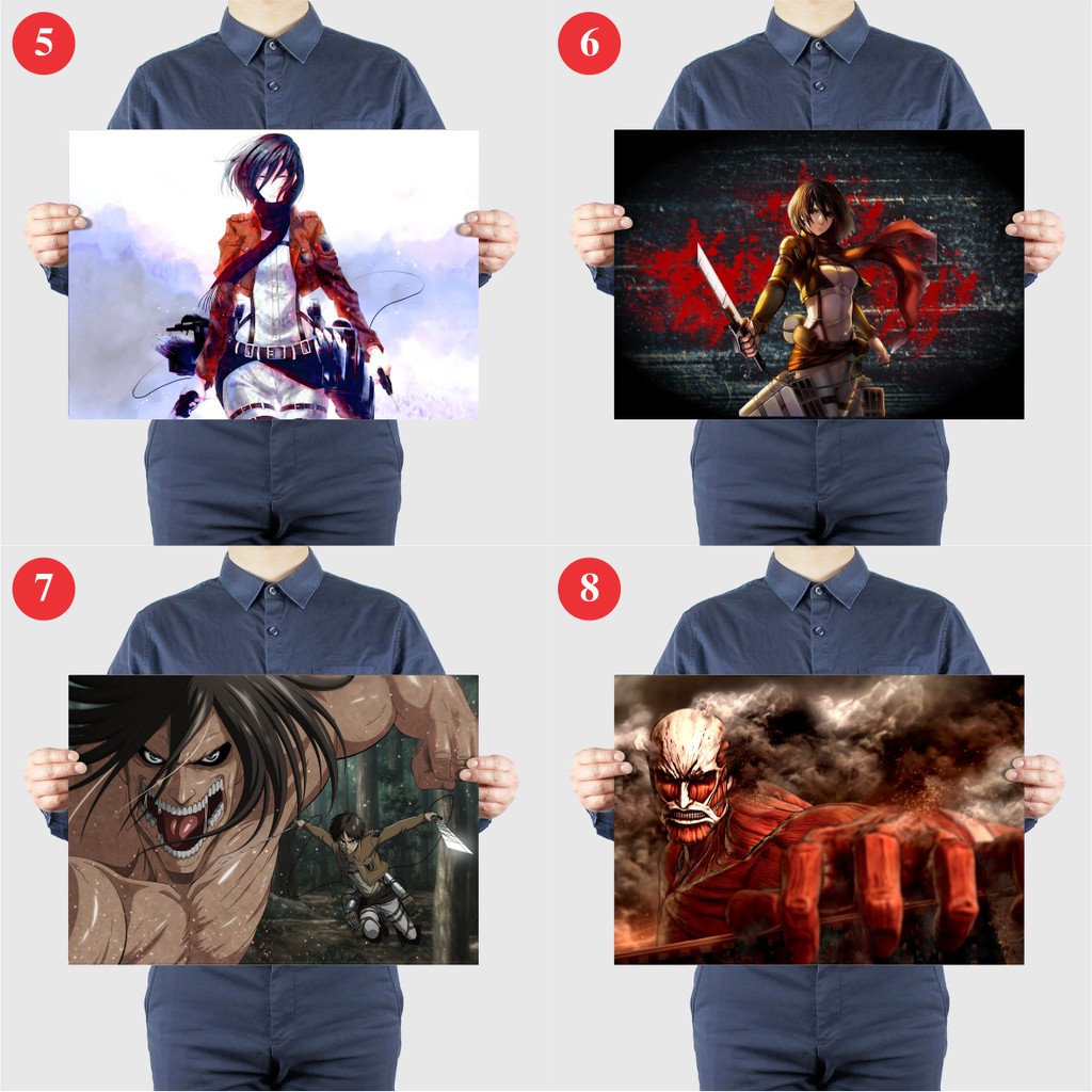 Tấm Poster A3 Anime Attack On Titan - Đại Chiến Người Khổng Lồ - Shingeki no Kyojin - Áp Phích Dán Tường By AnimeX