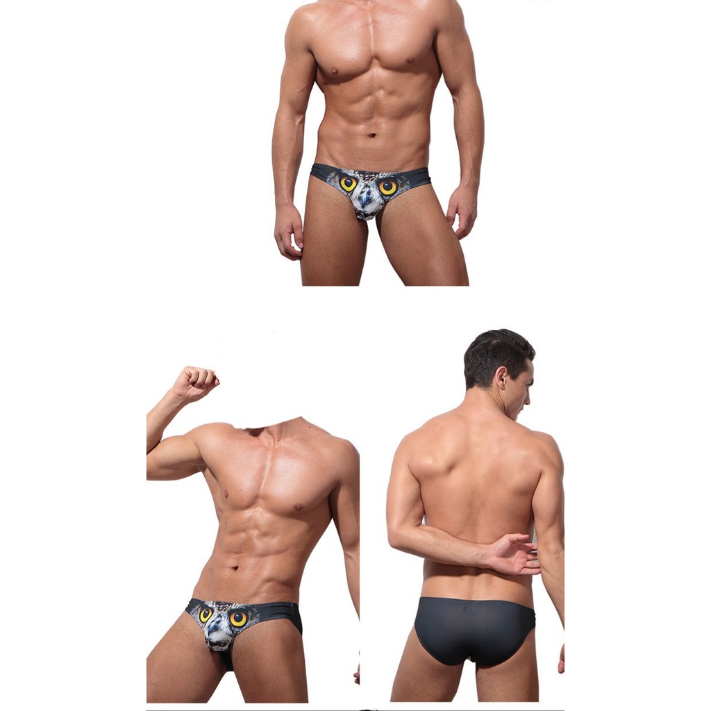 [free ship 50k + che tên đơn hàng] QUẦN LÓT NAM TAM GIÁC THUN LẠNH IN HÌNH SIÊU THÚ (HÌNH THẬT)