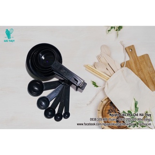Bộ Muỗng và Cup đong đo lường 1 màu đen