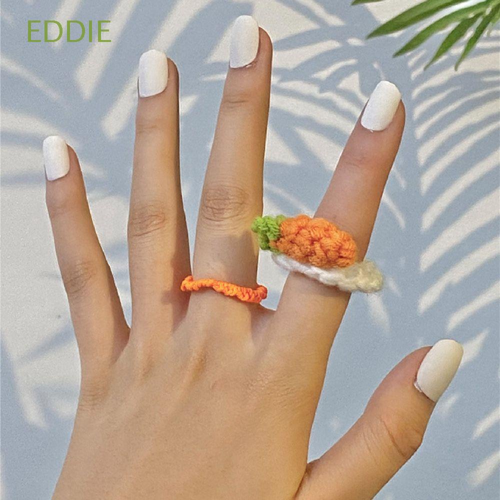 Nhẫn đan len hình tai thỏ/hoa/ếch dễ thương phong cách Hàn Quốc thời trang cho nữ