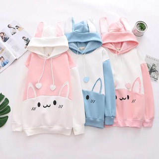 ÁO HOODIE PHỐI HÌNH TAI THỎ DỄ THƯƠNG UTY66
