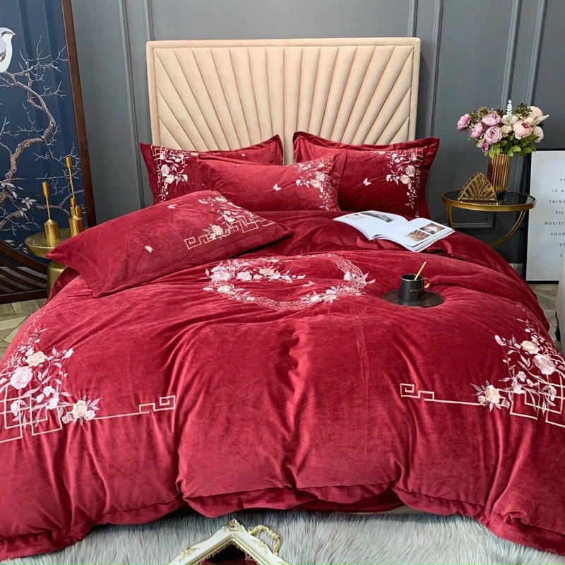 Set Nỉ Nhung Hoa Tròn Love cao cấp, full màu