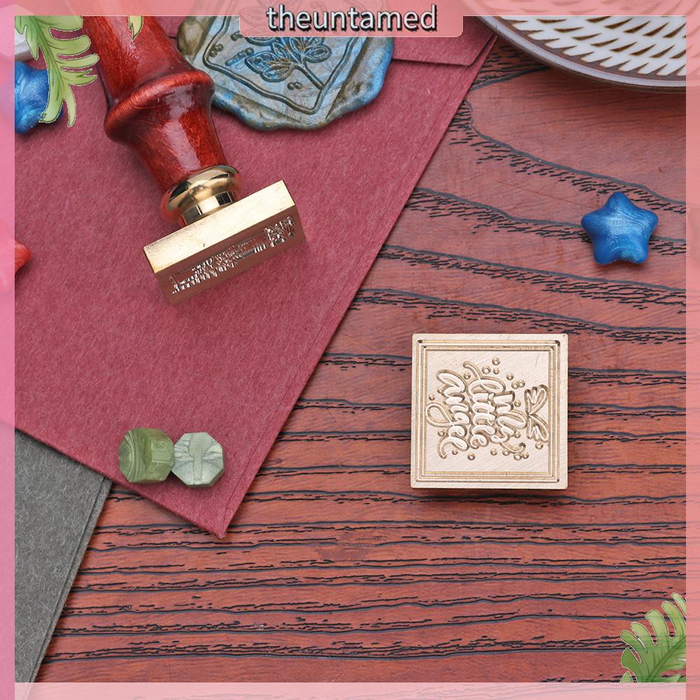 Con dấu hình vuông vintage dùng trang trí lưu bút DIY