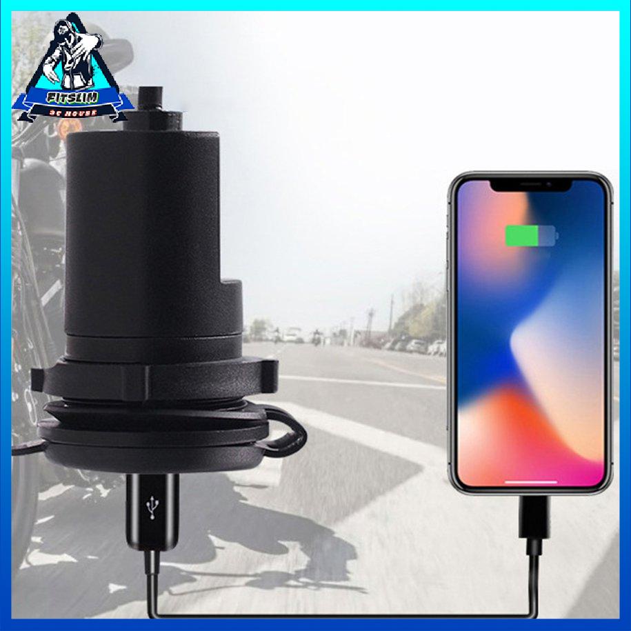 Xe máy Bộ sạc điện thoại di động 12V Xe hơi chống nước Usb đơn có công tắc [8/9]