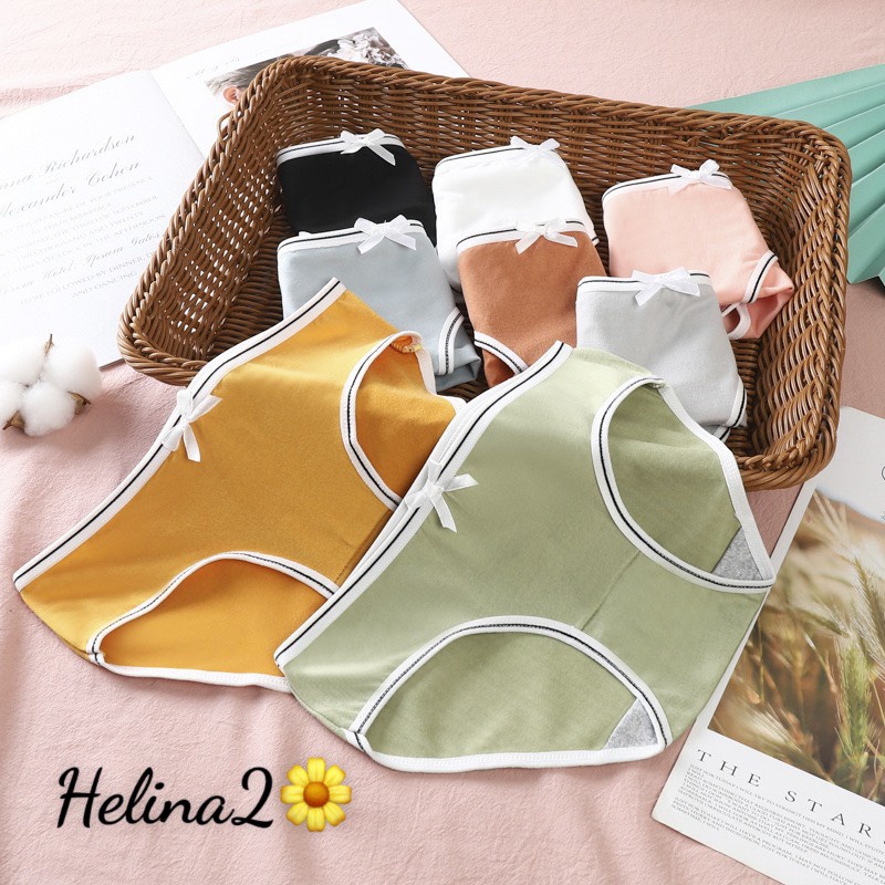 Quần lót nữ cotton mềm mỏng phối viền đen mát mịn QL-B02 (BẦU BÍ NHỎ BON CHEN)