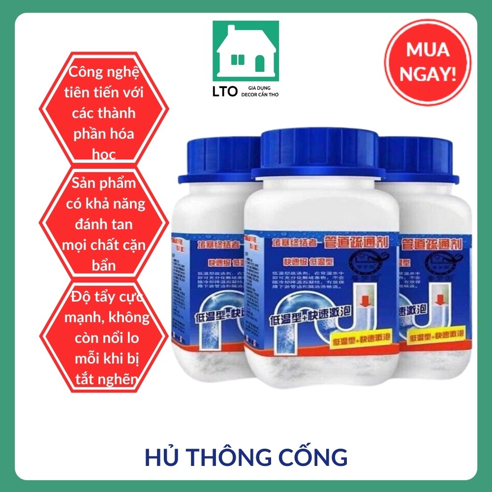Thông cống dạng bột Bồn Cầu Cực Mạnh