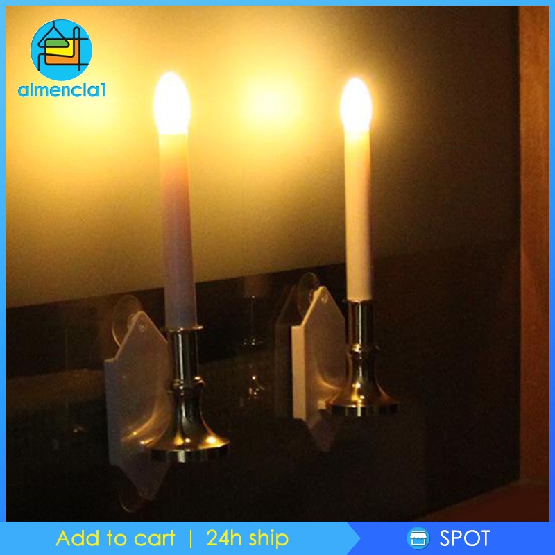 [ALMENCLA1] LED 3D Wick Electric Flameless Window Candle Light Solar Wedding Decor