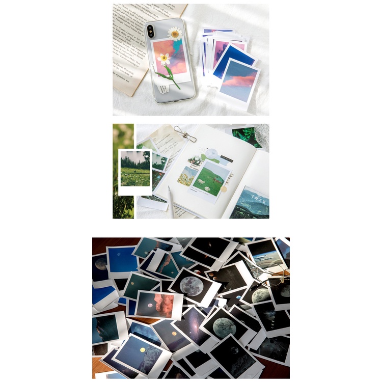 Sticker hộp chủ đề Không Gian Mênh Mông - Hộp 30 miếng dán trang trí sổ tay bullet journal - M476