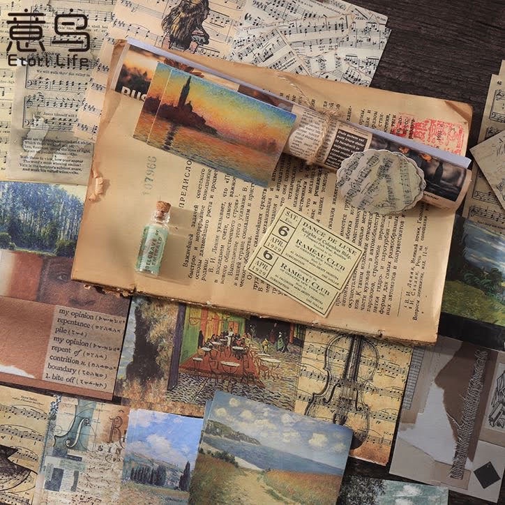 Combo 200 món vintage tổng hợp trang trí sổ journal, bullet journal, junk journal, scrapbook