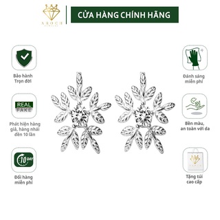 Khuyên tai bạc Ý s925 bông tuyết E0104-1- AROCH Jewelry