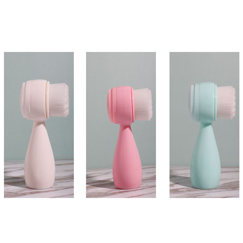 [Hàng mới về] Cọ Rửa Mặt Thủ Công Đầu Silicone Mềm Mại Làm Sạch Sâu