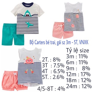 Set 2 Carter’s dư xịn bé trai bé gái gồm áo và quần thô size 3m-5y