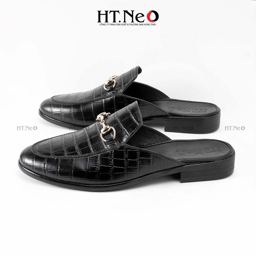 Sục nam da bò thật - Giày sục nam đẹp HT.NEO Da bò dập vân cùng đế phíp cực kì sang trọng và quý phái S002 | BigBuy360 - bigbuy360.vn