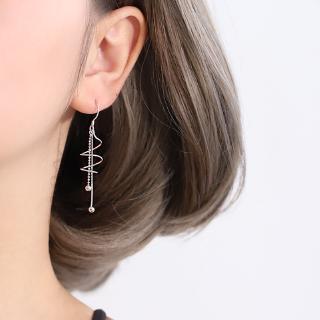 Khuyên Tai Dáng Dài Gợn Sóng Phong Cách Hàn Quốc