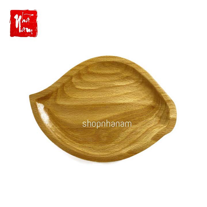 Đĩa gỗ đựng đồ ăn dáng lá đĩa gỗ tự nhiên nhập khẩu khay gỗ decor chụp ảnh phụ kiện bàn ăn