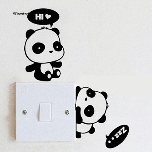 Miếng dán công tắc cửa sổ hình gấu trúc đáng yêu bs _ Lovely