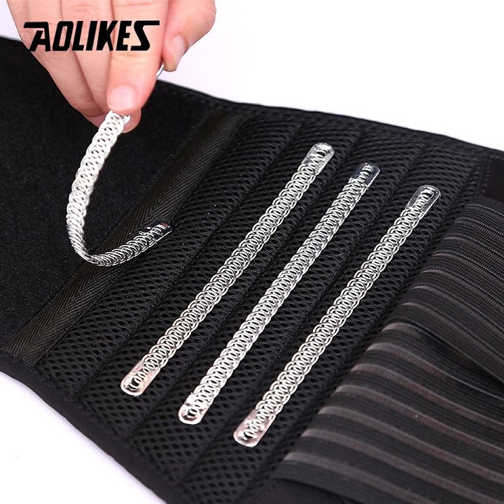 Đai lưng tập gym AOLIKES A-7998 có thanh thép đàn hồi hỗ trợ nâng đỡ bảo vệ cột sống sport waist support