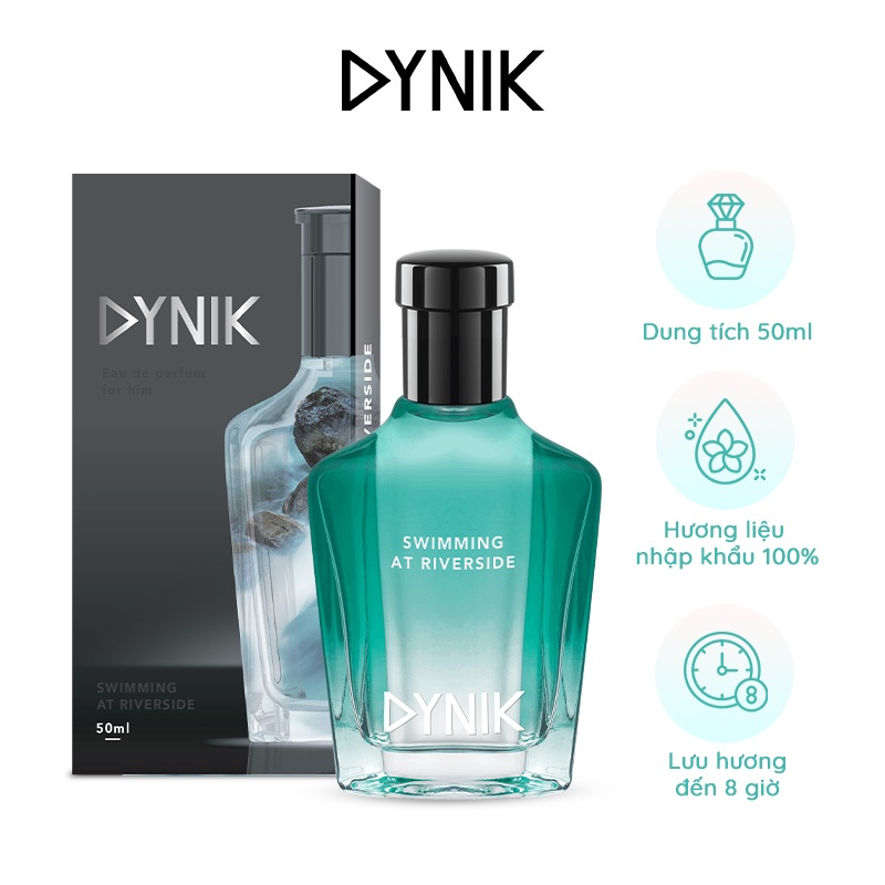 Combo Nước hoa + Lăn khử mùi Dynik Riverside hương rêu sồi cuốn hút 50ml/chai