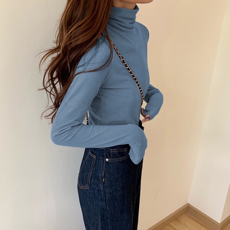 NRVP Áo thun tay dài cổ tròn phong cách Hàn Quốc 2021 cho nữ