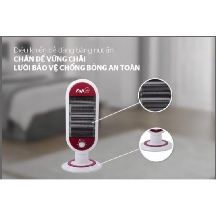 Quạt sưởi hồng ngoại FUJI chính hãng chất lượng cao, Máy Sưởi ấm phòng ngủ đèn sưởi ấm cho bé