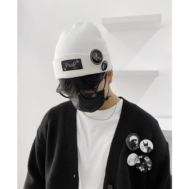 [MŨ LEN BEANIE kèm 2 PINS CÀI custom _ PssP.studio]