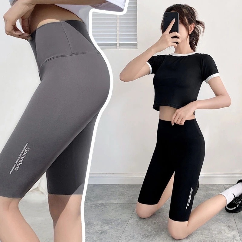 L/xl Quần Legging Tập Yoga Lưng Cao Định Hình Cơ Thể Màu Trơn Bằng Lụa Băng Không Đường May Độ Co Giãn Cao Dành Cho Nữ
