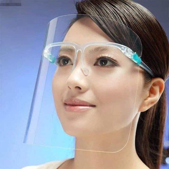 (Giá sỉ) Tấm kính che mặt bảo vệ chống bắn nước bọt chống dịch chống bụi chống nắng có thể dùng đi xe máy