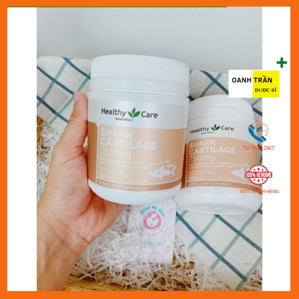 Sụn Vi Cá Mập Healthy Care Shark Cartilage 750mg hỗ trợ xương khớp - Úc Bumie kid shop
