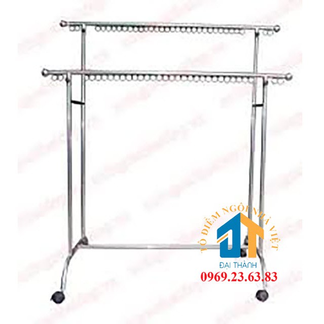 Sào phơi đồ inox 2 tầng có móc khoen ĐẠI THÀNH