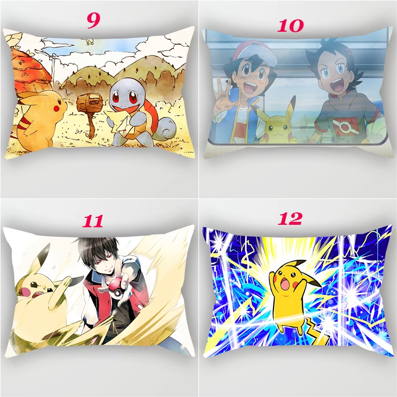 Vỏ Gối Polyester In Hình Pikachu Pokemon Đơn Mặt