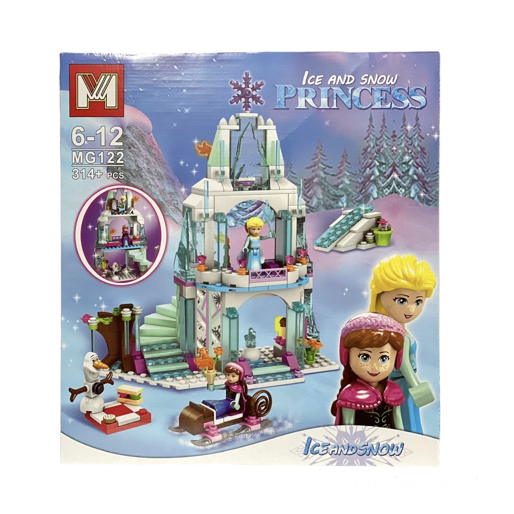 Lắp ghép xếp hình lego MG122 lâu đài công chúa Princess Elsa 314 chi tiết món quà tuyệt vời dành cho gái yêu