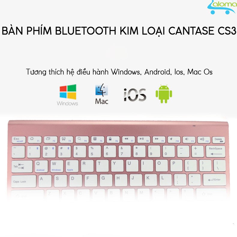 Bàn phím Bluetooth không dây Cantase CS08 cho Ipad, máy tính, tablet, điện thoại