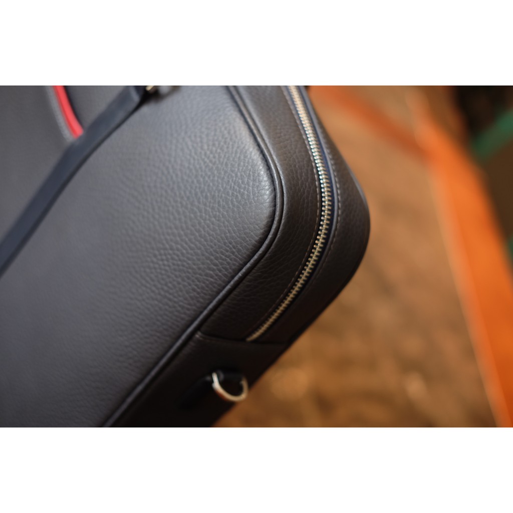 LEO briefcase- Cặp laptop MINK da bò thật nguyên tấm lớp 1 cao cấp màu xanh navy IS85-71