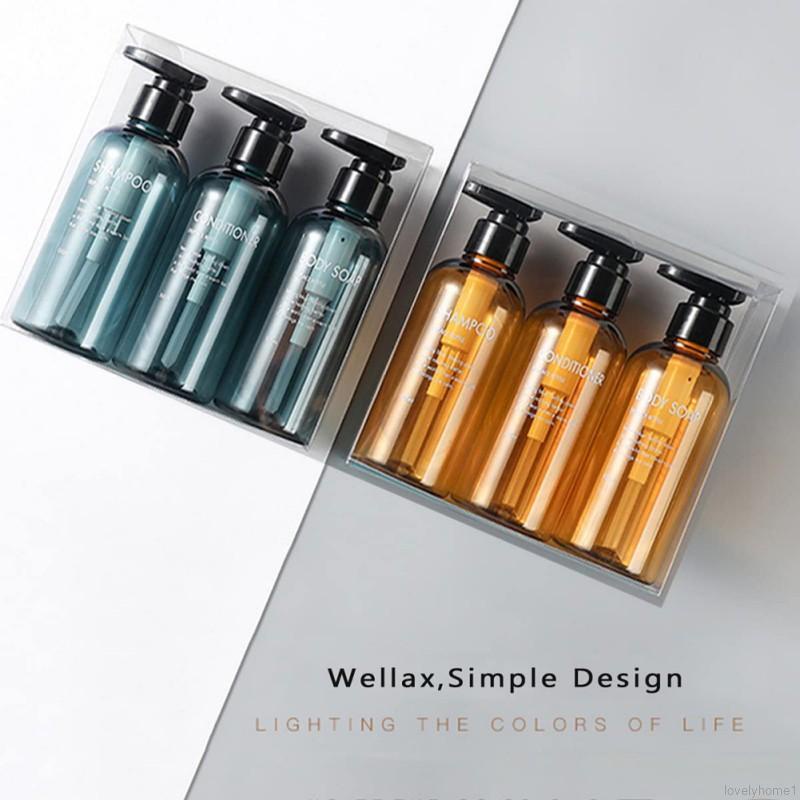 Set 3 chai rỗng đựng xà phòng dung tích 500ml tiện lợi khi đi du lịch
